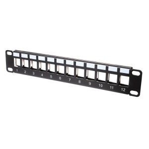 Minipatch 10 Patch Panel Unloaded 12Ports Shielded Keystone Black (H)1U x (W)10"